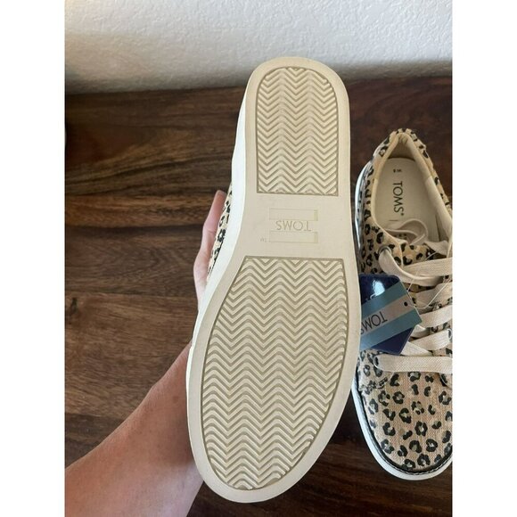 NEW Toms Alex Natural Textured Cheetah 8 Ortholite comfort foam insole Canvas - Picture 4 of 5